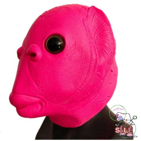Mặt Nạ Cá HỒNG Silicone Người Lớn - Mũ Ếch Xanh Hóa Trang Độc Đáo Halloween - Phụ Kiện Cosplay TikTok ấn Tượng