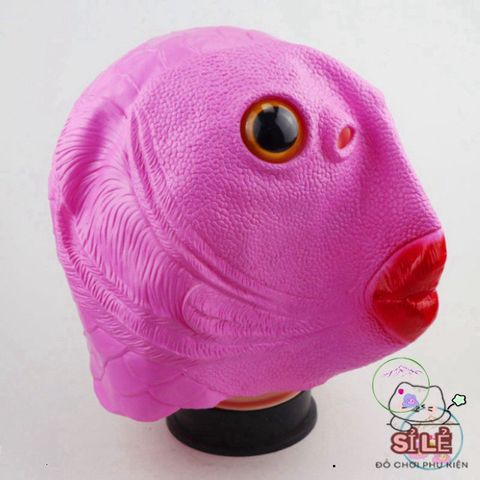 Mặt Nạ Cá HỒNG Silicone Người Lớn - Mũ Ếch Xanh Hóa Trang Độc Đáo Halloween - Phụ Kiện Cosplay TikTok ấn Tượng