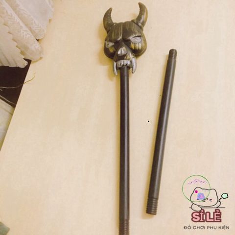 Bộ Phụ Kiện Hóa Trang Halloween - Vũ Khí Nhựa Búa, Đao, Lưỡi Hái và Đầu Lâu 1m An Toàn Cho Trẻ Em
