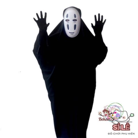 Bộ Trang Phục Vô Diện Cosplay Halloween - Áo Choàng, Mặt Nạ và Găng Tay Huyền Bí cho Fan Thích Hóa Trang