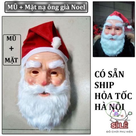 Bộ Mặt Nạ và Mũ Ông Già Noel - Phụ Kiện Hóa Trang Giáng Sinh và Halloween, Chất Liệu An Toàn, Dễ Đeo, Cho Bữa Tiệc Vui Vẻ