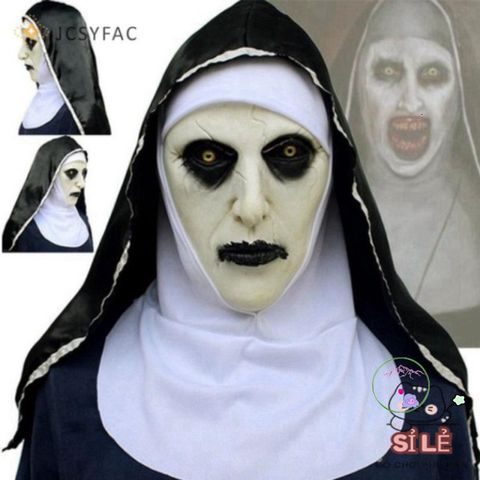 Mặt Nạ Cao Su Halloween Valak - Trang Phục Nữ Tu Kinh Dị Độc Đáo, Phụ Kiện Hóa Trang An Toàn Và Thân Thiện Với Môi Trường