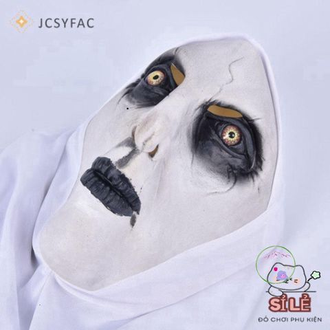 Mặt Nạ Cao Su Halloween Valak - Trang Phục Nữ Tu Kinh Dị Độc Đáo, Phụ Kiện Hóa Trang An Toàn Và Thân Thiện Với Môi Trường