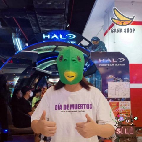 Mặt Nạ Silicon Cá Xanh Đa Màu - Phụ Kiện Hóa Trang Thú Vị Cho Halloween, Tiệc Tùng và Chụp Hình