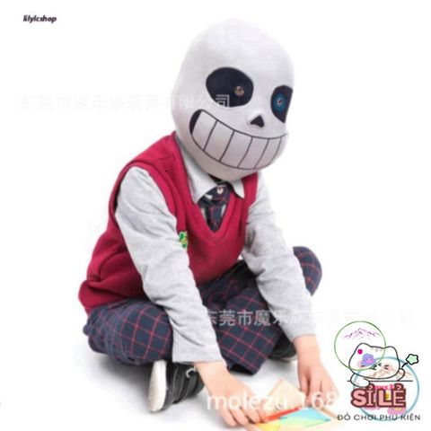 Mặt Nạ Mắt Xanh Undertale Sans - Hóa Trang Độc Đáo, Phong Cách Cosplay Cho Halloween và Sự Kiện, Chất Liệu Latex An Toàn