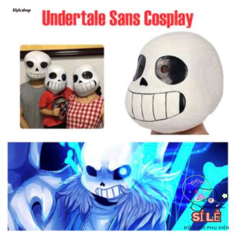 Mặt Nạ Mắt Xanh Undertale Sans - Hóa Trang Độc Đáo, Phong Cách Cosplay Cho Halloween và Sự Kiện, Chất Liệu Latex An Toàn