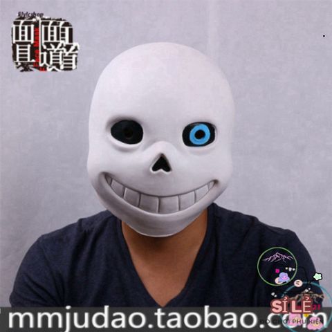 Mặt Nạ Mắt Xanh Undertale Sans - Hóa Trang Độc Đáo, Phong Cách Cosplay Cho Halloween và Sự Kiện, Chất Liệu Latex An Toàn