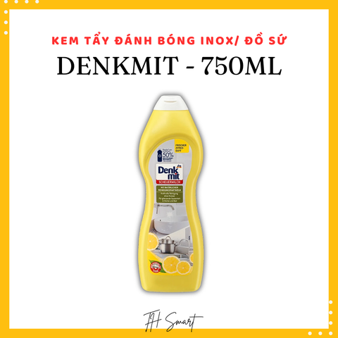Kem Tẩy Vệ Sinh Đồ Sứ, Inox Denkmit Hương Chanh 750ml - Giải Pháp Đánh Bay Vết Bẩn Cho Nhà Bếp & Nhà Tắm, Sáng Bóng Như Mới
