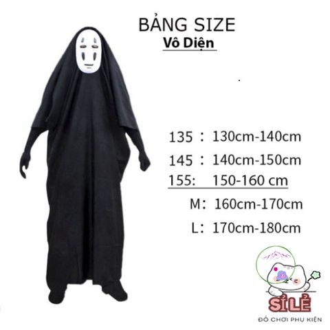 Bộ Trang Phục Vô Diện Kaonashi Nhật Bản - Costumes Cosplay Độc Đáo Cho Trẻ Em & Người Lớn - Phong Cách Hoạt Hình Ghibli