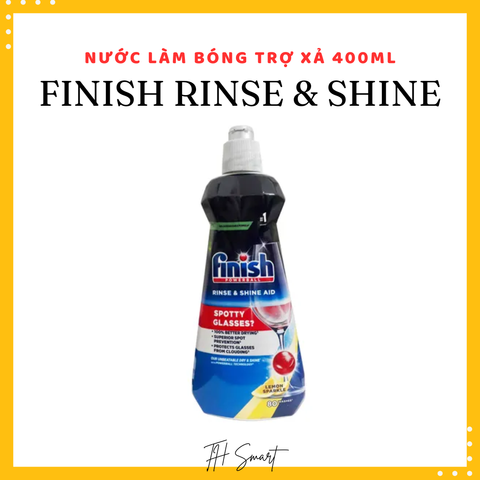 Nước Làm Bóng Chén Bát Trợ Xả FINISH 400ml - Giúp Chén Bát Sáng Bóng, Khô Nhanh và Ngăn Ngừa Cặn Nước Trong Máy Rửa Bát