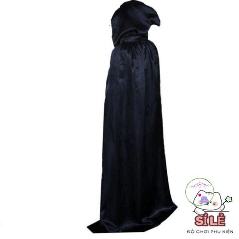 Áo Choàng Đen Halloween với Mũ - Phong Cách Dracula Thần Chết Cho Người Lớn và Trẻ Em - Thời Trang Phù Hợp Lễ Hội Hóa Trang
