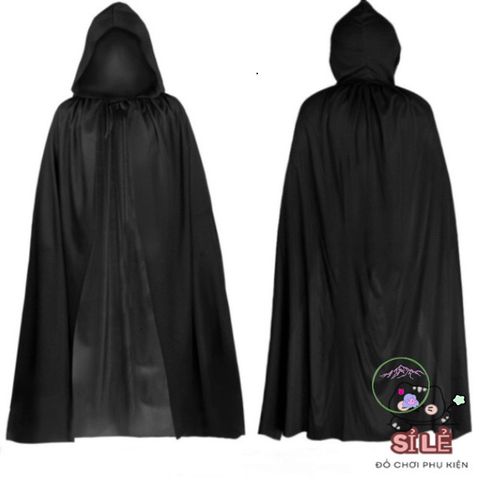 Áo Choàng Thần Chết Đen Đỏ Halloween - Trang Phục Cosplay Phù Thủy Huyền Bí cho Người Lớn và Trẻ Em, Kiểu Dáng 2 Lớp Đẳng Cấp