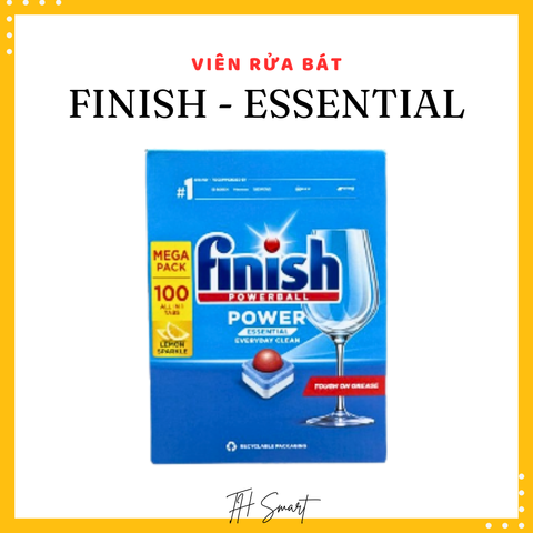 Viên Rửa Chén Bát FINISH Power Essential Hương Chanh Hộp 100 Viên