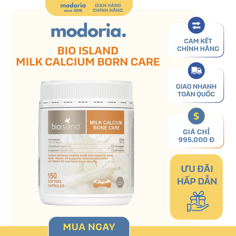Viên Uống Bổ Sung Canxi Bio Island Milk Calcium Bone Care 150 Viên - Dinh Dưỡng Cho Xương và Răng Chắc Khỏe, Phù Hợp Bà Bầu và Sau Sinh