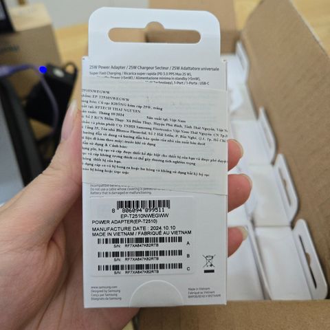 Củ Sạc Nhanh Samsung 25W EP-T251 - Super Fast Charging USB-C An Toàn cho Mọi Thiết Bị, Tiết Kiệm Năng Lượng, Thiết Kế Nhỏ Gọn