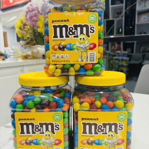 Socola M&M Nhân Đậu Phộng Mỹ 1.757kg - Hương Vị Tuyệt Vời, Snack Ngọt Ngào Dành Cho Gia Đình và Bữa Tiệc