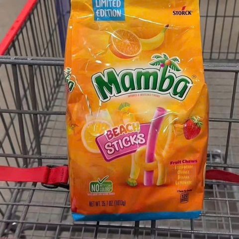 Kẹo Dẻo Mamba Beach Sticks 1KG Mỹ - Thanh Kẹo Dẻo Hương Vị Trái Cây, Ngọt Ngào, Thích Hợp Cho Gia Đình và Tiệc Tùng