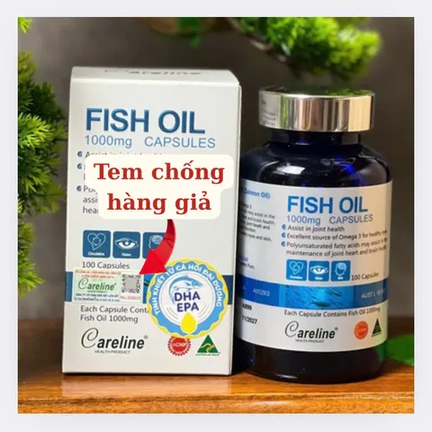 Careline Fish Oil 1000mg - Bổ sung DHA, EPA hỗ trợ phát triển não bộ và thị lực - 100 viên nhập khẩu chính ngạch từ Úc