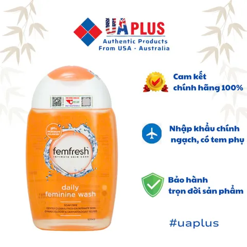 Femfresh Daily Wash 150ml - Dung dịch vệ sinh phụ nữ kháng khuẩn, khử mùi, mềm mại an toàn cho da, không chứa xà phòng.