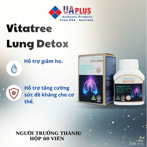 Viên Uống Bổ Phổi Vitatree Lung Detox - Thải Độc Phổi Hỗ Trợ Giảm Ho, Tăng Cường Đề Kháng (60 Viên) Nhập Khẩu Chính Ngạch Úc