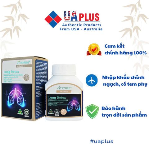 Viên Uống Bổ Phổi Vitatree Lung Detox - Thải Độc Phổi Hỗ Trợ Giảm Ho, Tăng Cường Đề Kháng (60 Viên) Nhập Khẩu Chính Ngạch Úc