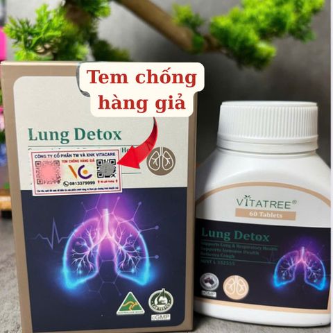 Viên Uống Bổ Phổi Vitatree Lung Detox - Thải Độc Phổi Hỗ Trợ Giảm Ho, Tăng Cường Đề Kháng (60 Viên) Nhập Khẩu Chính Ngạch Úc
