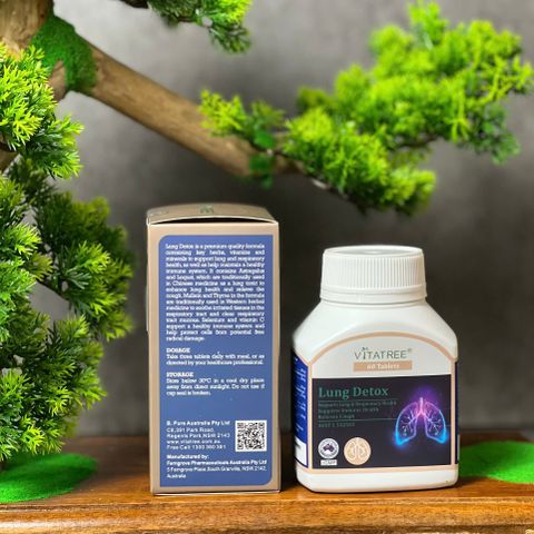 Viên Uống Bổ Phổi Vitatree Lung Detox - Thải Độc Phổi Hỗ Trợ Giảm Ho, Tăng Cường Đề Kháng (60 Viên) Nhập Khẩu Chính Ngạch Úc