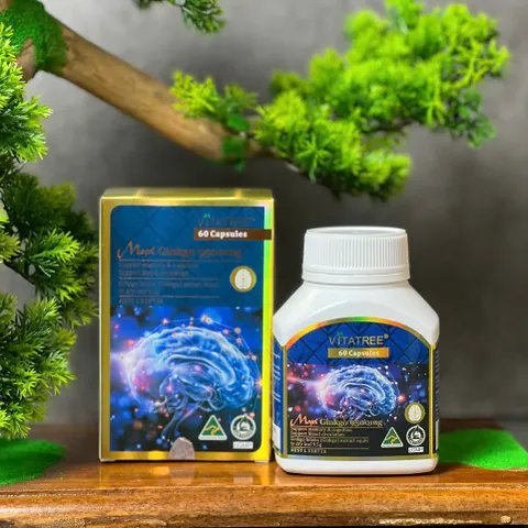 Viên uống Vitatree Maxi Ginkgo 9500mg Max - Tăng cường tuần hoàn não - Thực phẩm chức năng nhập khẩu chính ngạch 60 viên