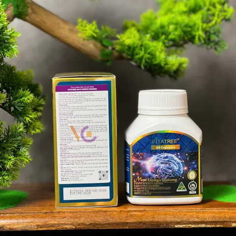 Viên uống Vitatree Maxi Ginkgo 9500mg Max - Tăng cường tuần hoàn não - Thực phẩm chức năng nhập khẩu chính ngạch 60 viên