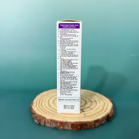 Xịt keo ong Vitatree Super Propolis Complex với mật ong - Giảm đau rát cổ họng, bổ sung sức đề kháng, hàng nhập khẩu chính ngạch 30ml