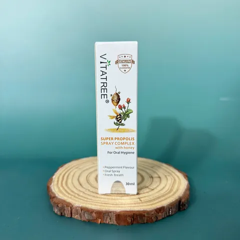 Xịt keo ong Vitatree Super Propolis Complex với mật ong - Giảm đau rát cổ họng, bổ sung sức đề kháng, hàng nhập khẩu chính ngạch 30ml