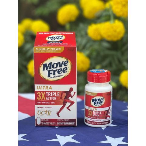 Viên uống hỗ trợ xương và khớp Movefree Ultra 3x Triple Action 75 viên - Giảm đau, giảm cứng khớp, bảo vệ sụn và xương hiệu quả.