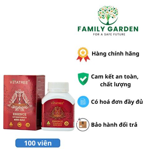 Viên uống tăng cường sức khỏe nam giới Vitatree Essence Of Kangaroo 40000 Max - Hỗ trợ sinh lực và cải thiện chức năng sinh sản (100 viên)