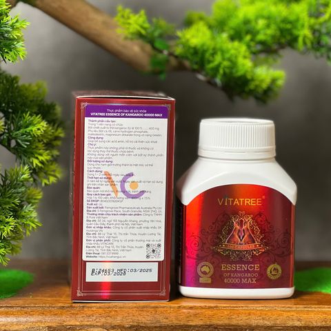 Viên uống tăng cường sức khỏe nam giới Vitatree Essence Of Kangaroo 40000 Max - Hỗ trợ sinh lực và cải thiện chức năng sinh sản (100 viên)