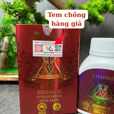 Viên uống tăng cường sức khỏe nam giới Vitatree Essence Of Kangaroo 40000 Max - Hỗ trợ sinh lực và cải thiện chức năng sinh sản (100 viên)