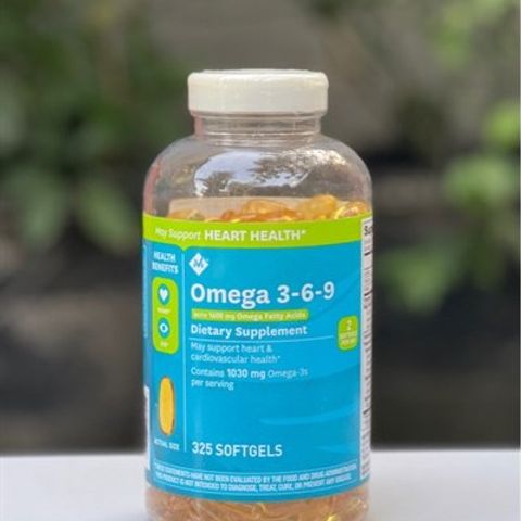 Viên uống Omega 3-6-9 hỗ trợ sức khỏe tim mạch - 325 viên chất lượng cao, tăng cường trí nhớ và sức khỏe toàn diện