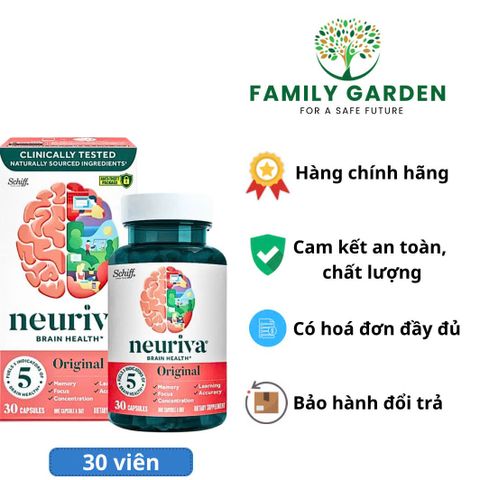 Viên uống Neuriva Brain Supplement Original 30 viên - Hỗ trợ cải thiện trí nhớ và khả năng tập trung cho người làm việc trí óc