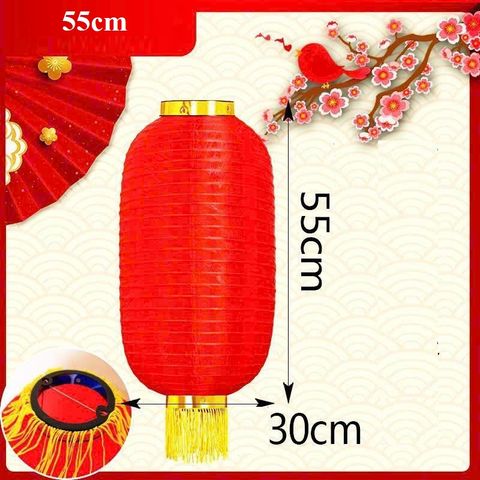 Lồng Đèn Vải Lụa Đỏ Trang Trí Tết - Lồng Đèn Hình Trụ Tết Nguyên Đán Nhiều Kích Thước Dùng Trang Trí Tiệc Cưới, Sinh Nhật, Quán Café