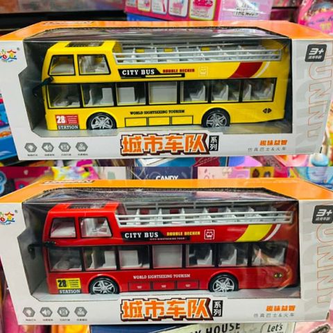 Xe Đồ Chơi Ô Tô Bus 2 Tầng Chạy Bằng Pin Có Đèn Âm Thanh - City Bus 951-110, Chọn Màu Ngẫu Nhiên Cho Bé