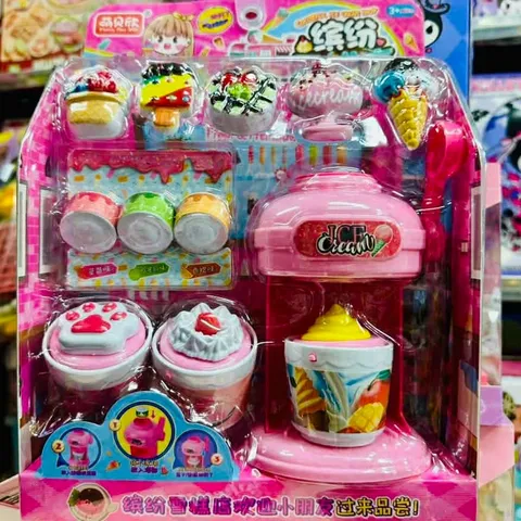 Đồ chơi mô phỏng quầy bán kem có máy làm kem tươi 1368-78 - Đồ chơi nấu ăn sáng tạo cho trẻ từ 3 tuổi trở lên