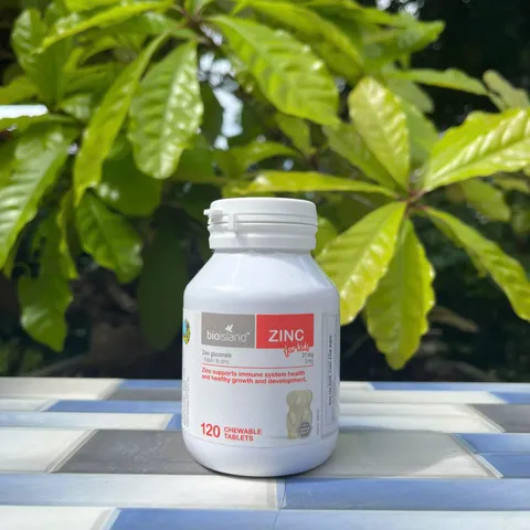 Viên Nhai Bổ Sung Kẽm Cho Bé Bio Island ZINC 120 Viên - Hỗ Trợ Tăng Trưởng và Miễn Dịch, Hương Vani Thơm Ngon