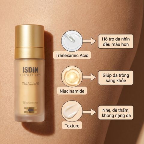 Tinh Chất Mờ Thâm Nám ISDIN Melaclear Advanced 30ml - Làm Sáng, Đều Màu Da, Ngừa Nám, Dưỡng Ẩm Da Mịn Màng
