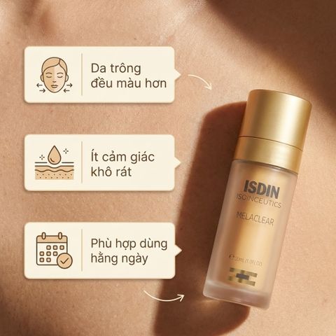 Tinh Chất Mờ Thâm Nám ISDIN Melaclear Advanced 30ml - Làm Sáng, Đều Màu Da, Ngừa Nám, Dưỡng Ẩm Da Mịn Màng