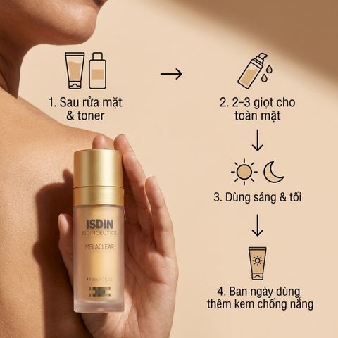 Tinh Chất Mờ Thâm Nám ISDIN Melaclear Advanced 30ml - Làm Sáng, Đều Màu Da, Ngừa Nám, Dưỡng Ẩm Da Mịn Màng