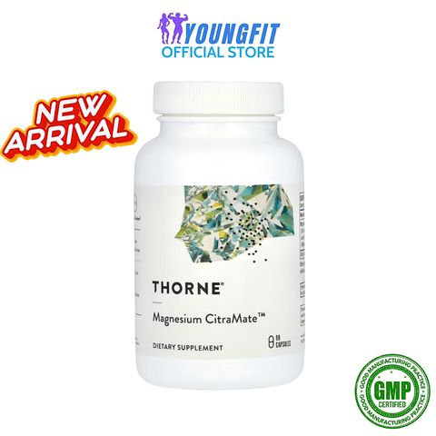 Viên Uống Magie Thorne CitraMate Hỗ Trợ Giảm Căng Thẳng, Tăng Cường Giấc Ngủ - Hộp 90 Viên Nhộng Bổ Sung Sức Khỏe Mỹ