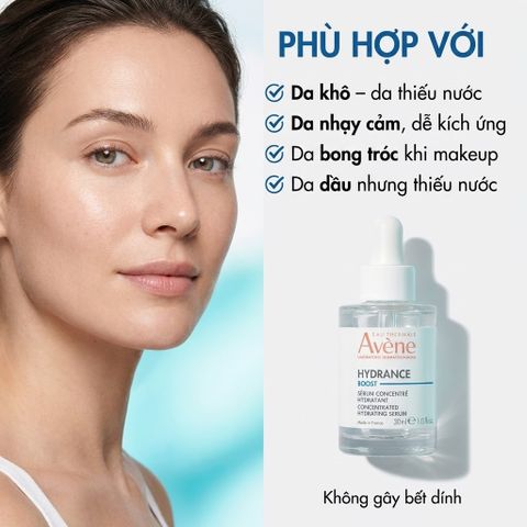 Serum Cấp Nước Avene Hydrance Boost 30ml - Dưỡng Ẩm Sâu, Phục Hồi Da Nhạy Cảm, Giúp Làm Dịu & Căng Mướt Da