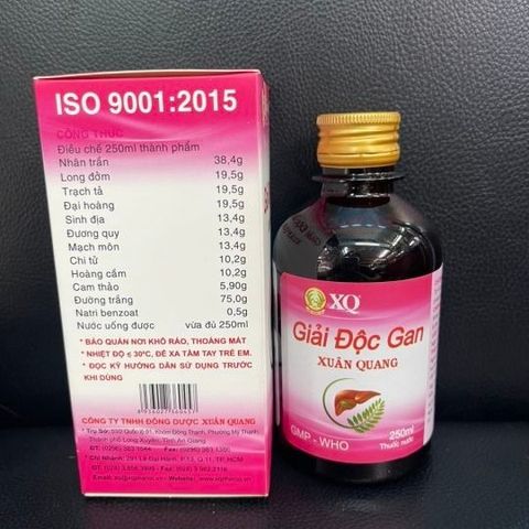 Giải Độc Gan Xuân Quang 250ml - Hỗ Trợ Chức Năng Gan, Thanh Lọc Độc Tố, Giúp Giảm Mụn Nhọt, Chóng Mặt, Vàng Da