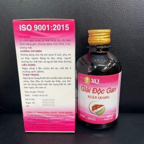 Giải Độc Gan Xuân Quang 250ml - Hỗ Trợ Chức Năng Gan, Thanh Lọc Độc Tố, Giúp Giảm Mụn Nhọt, Chóng Mặt, Vàng Da