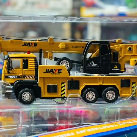 Xe ô tô công trình bằng sắt Jiaye 50113 50063 50083 - Bộ 3 xe cần cẩu, máy xúc, xe trộn bê tông có đèn và âm thanh cho trẻ em từ 3 tuổi trở lên
