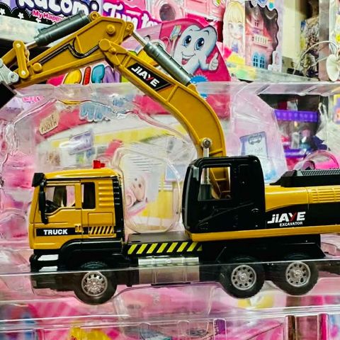 Xe ô tô công trình bằng sắt Jiaye 50113 50063 50083 - Bộ 3 xe cần cẩu, máy xúc, xe trộn bê tông có đèn và âm thanh cho trẻ em từ 3 tuổi trở lên